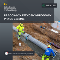 Pracownik fizyczny/drogowy – prace ziemne. Niemcy, niem umowa, zagranicz