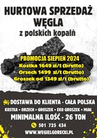 Polski Węgiel Hurt / Promocja Sierpień 2024